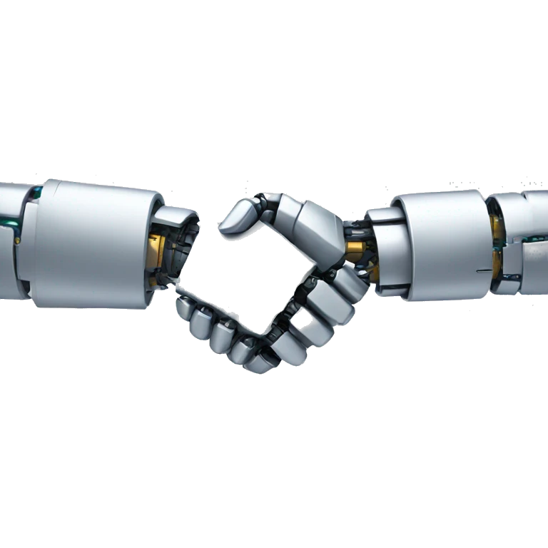 handshake with robot emoji