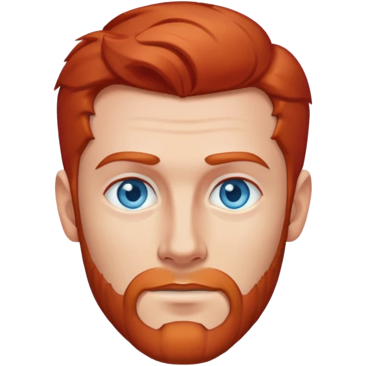 Рыжий светлокожий парень с бакенбардами и светлыми голубыми глазами  emoji
