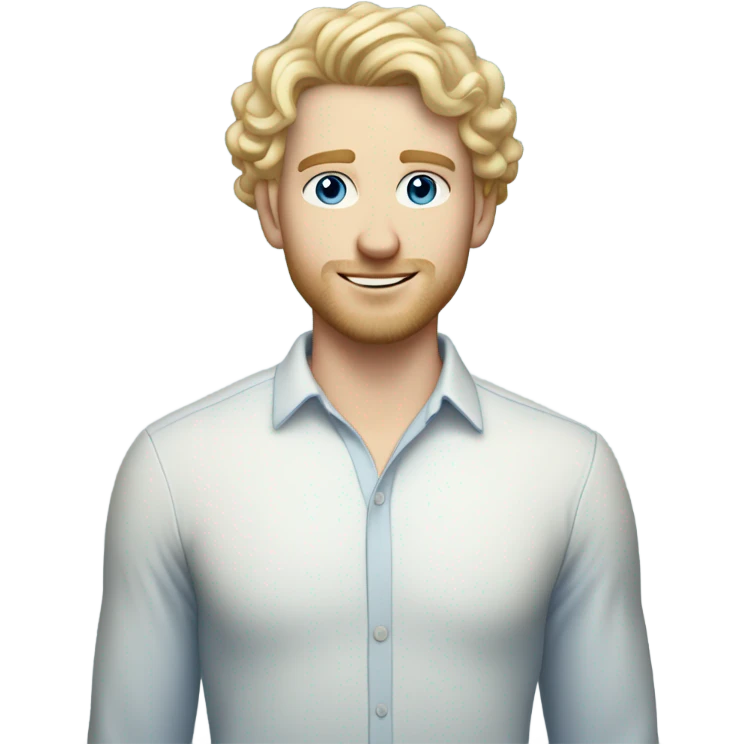 full body standing light curl blonde 30yo man blue eyed pale skin emoji