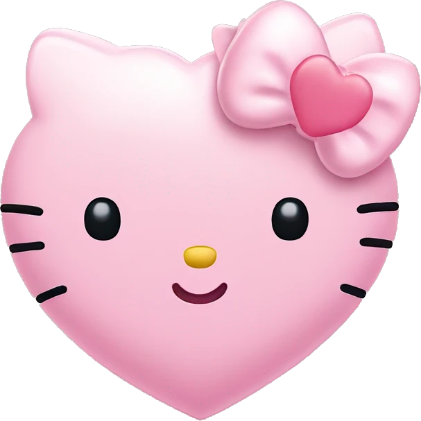 pastell pink heart hello kitty emoji