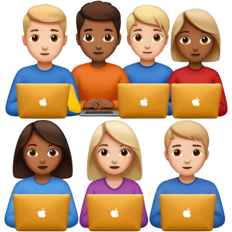 digital educational project, students learning online emoji