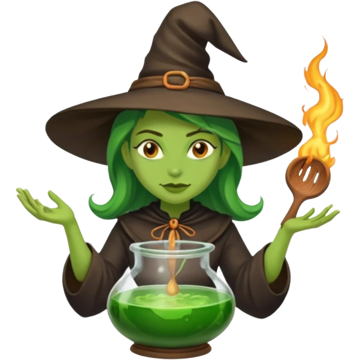 green witch cooking potion emoji