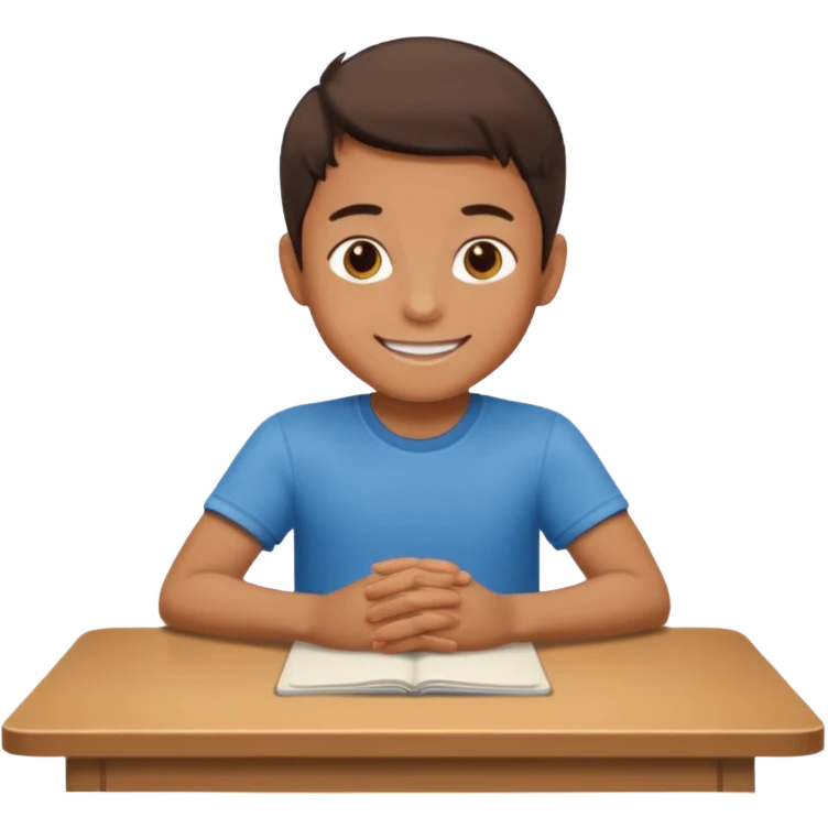 niño montado en una mesa emoji