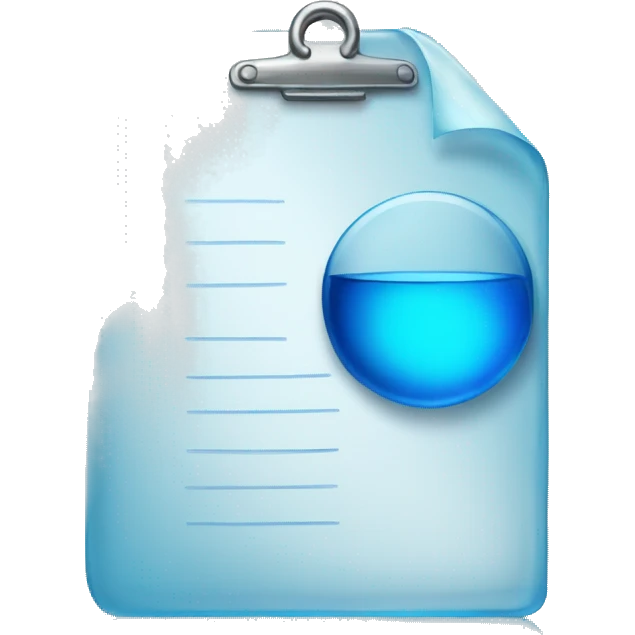 blue clear glass document emoji