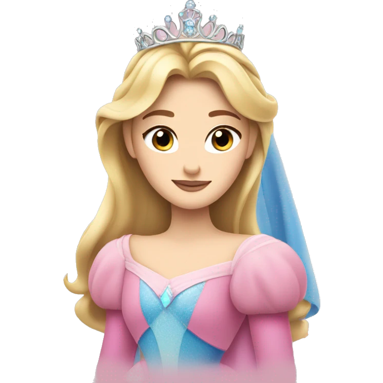 Princess Aurora with tiara sleeping beauty emoji