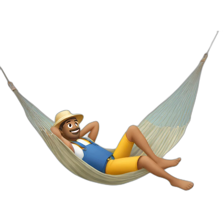 a farmer chilling in a hammock emoji