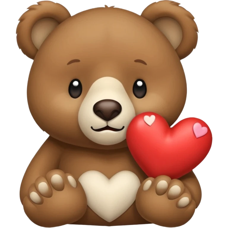 un oso sosteniendo un corazón blanco emoji