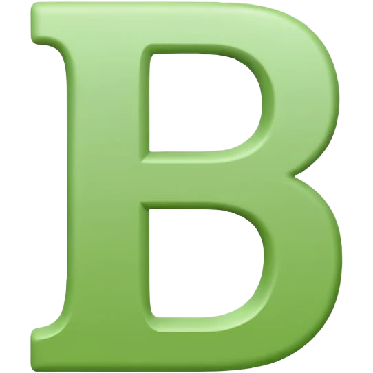 Letter simple b white in light green background  emoji