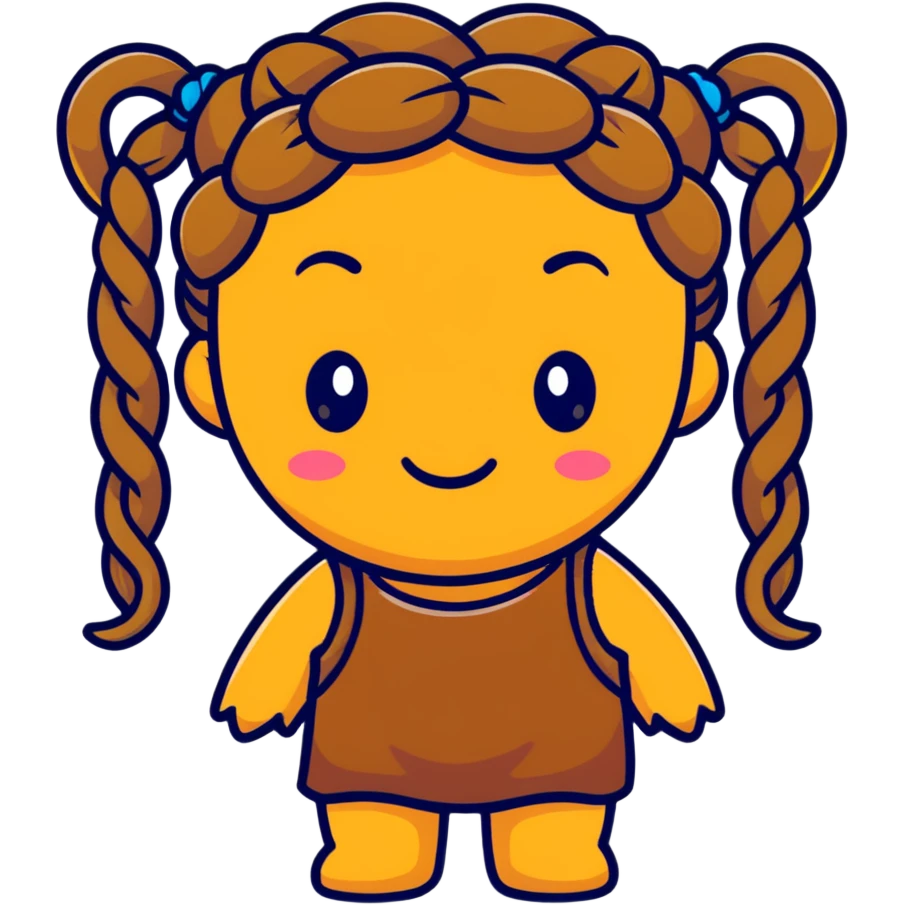 poo emoji with braids emoji