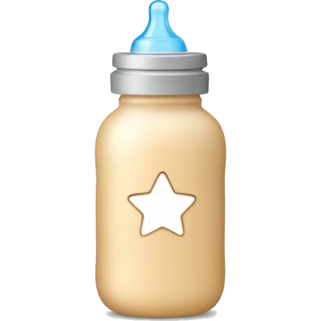 beige baby bottle with stars emoji