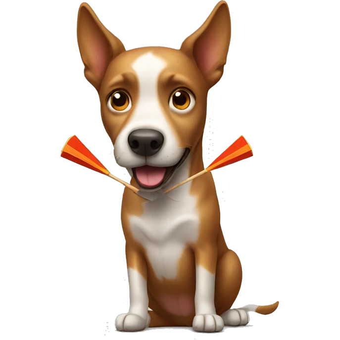 Dog playing dart emoji
