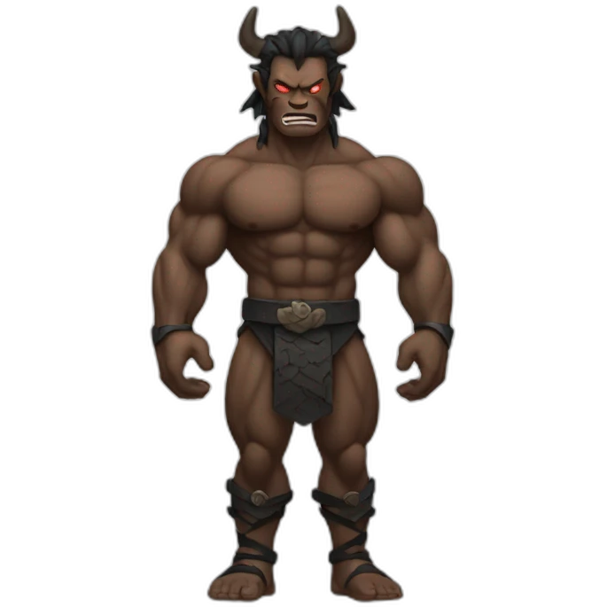 Muscular body oni dark  emoji