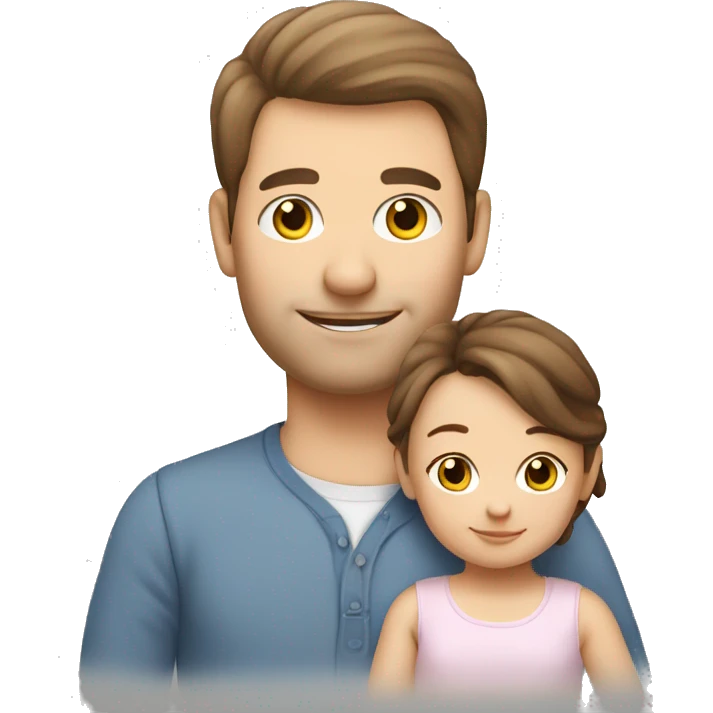 Family of 3- mum,brownhair-dad,White-newborn girl emoji
