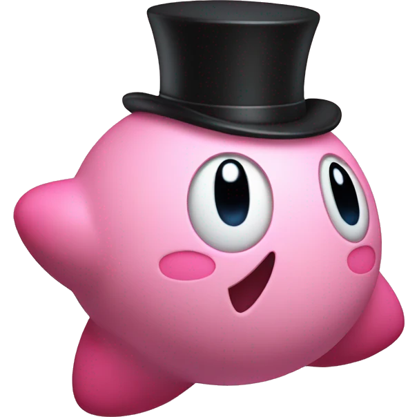 kirby with a tophat emoji