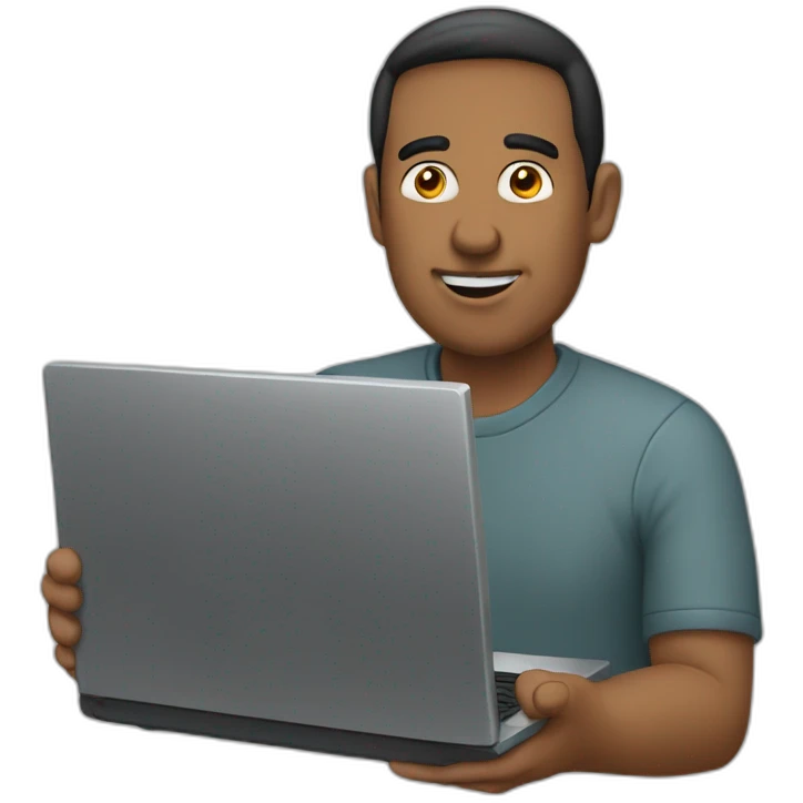 maculine men using laptop emoji