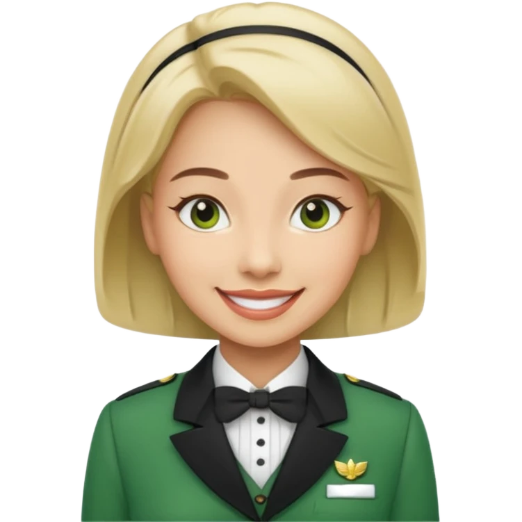 Lady hotel butler with green uniform  emoji
