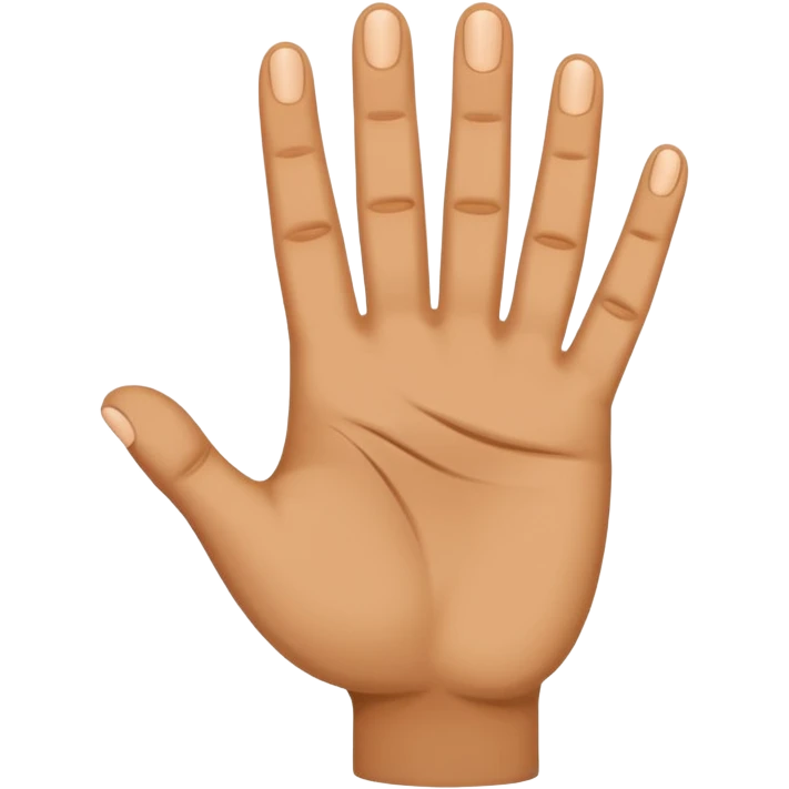 W hand sign 5 fingers emoji