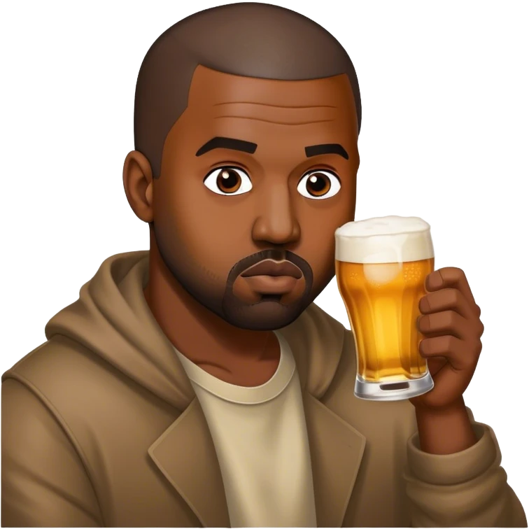 kanye west drinking beer emoji