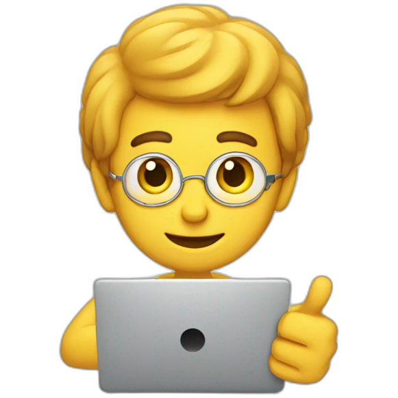 number one pointing guy with laptop emoji emoji