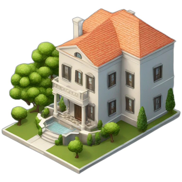 3d-isometric-Mansion-modern emoji