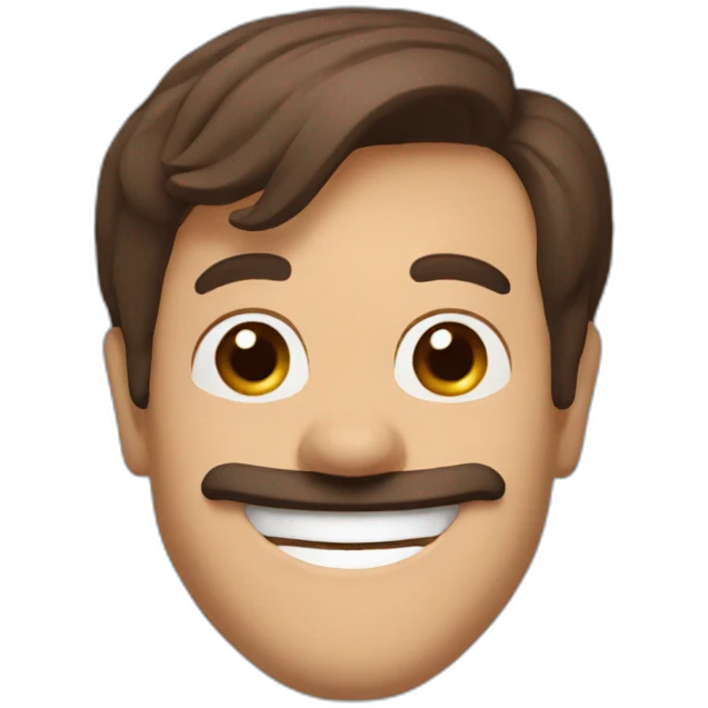 Ted lasso smile head brown hair emoji