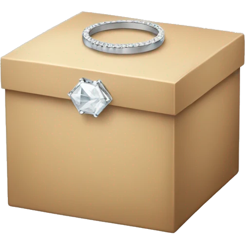 beige box with diamond ring emoji