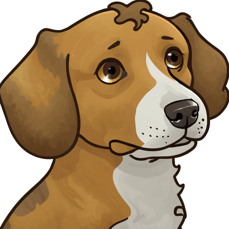 Brown curly dog emoji