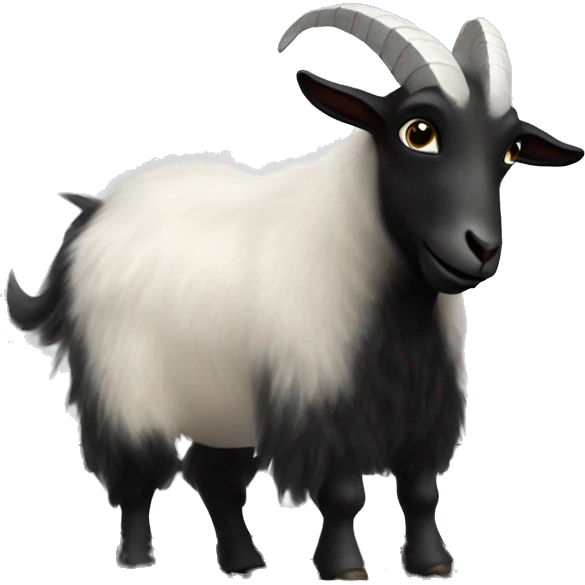 Goat in black puffy coat driving a black Hummer emoji
