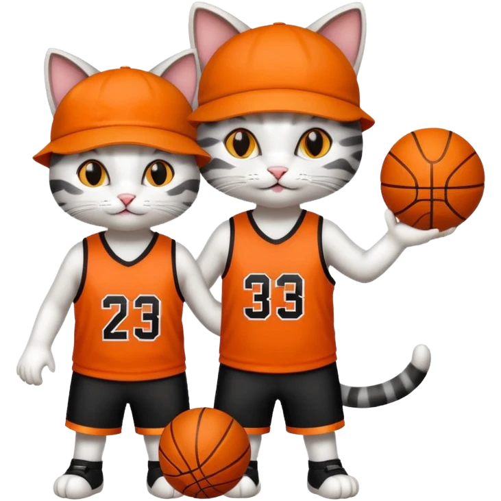 2 cats who just won a basketball game emoji
