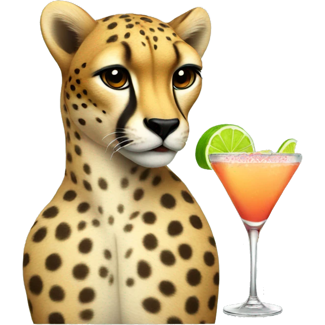 cheetah with a margarita emoji