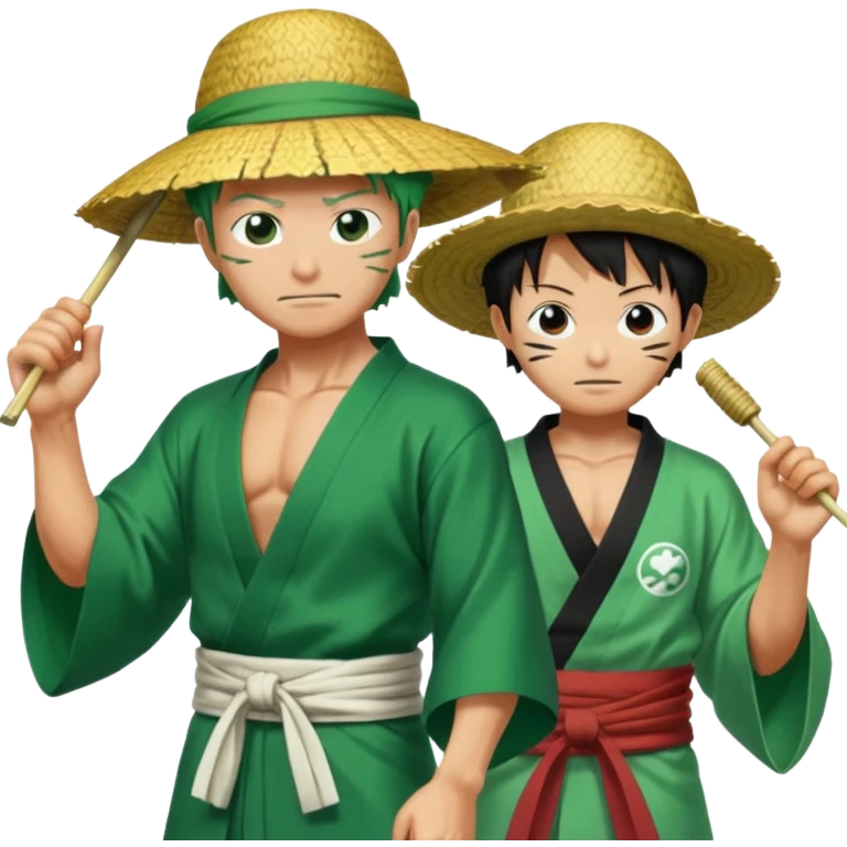 Anime fighting zoro vs luffy emoji