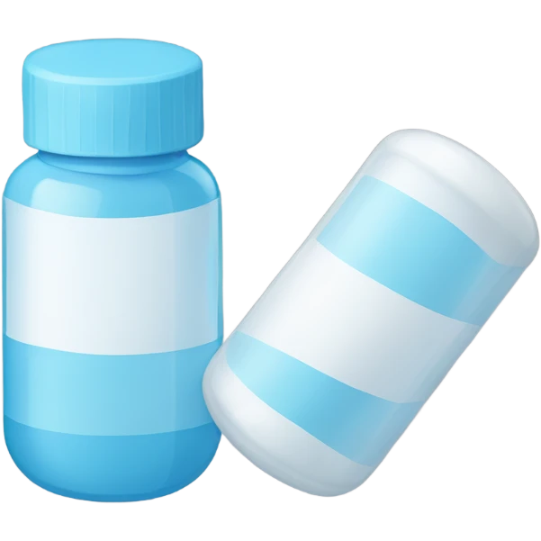 white and light blue pill bottle emoji