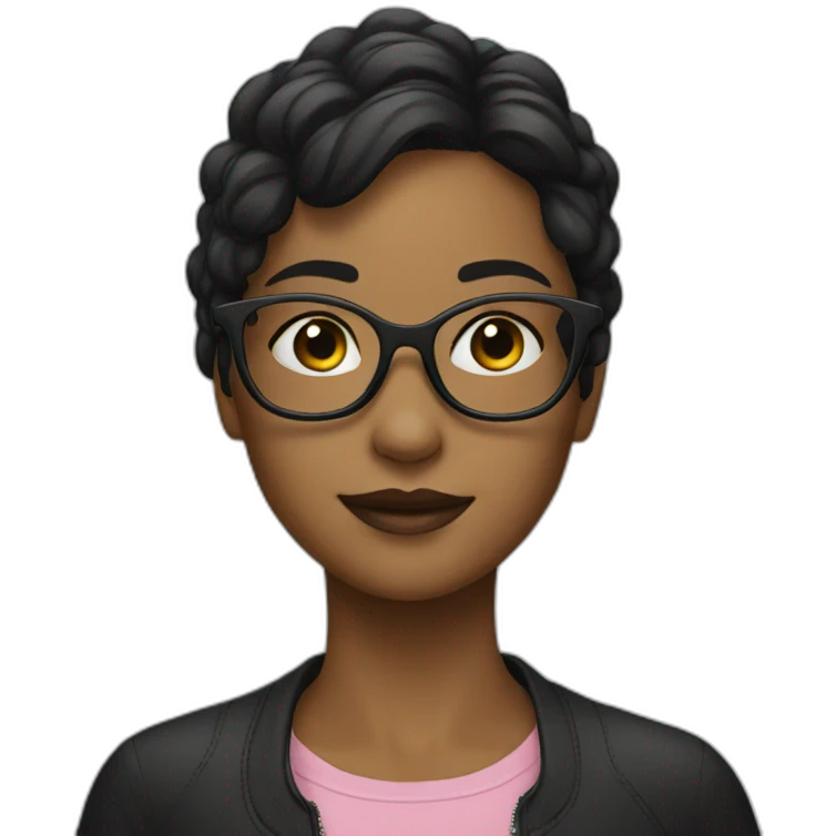 Girl with black glasses emoji