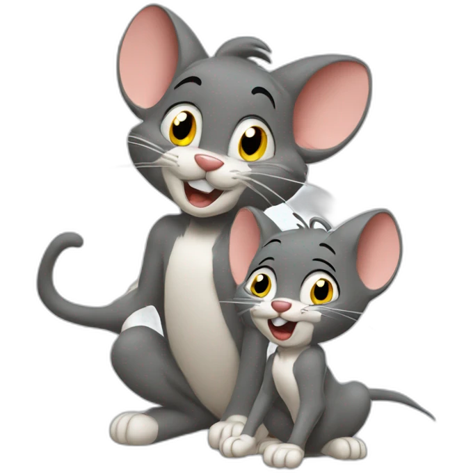 tom and jerry with sigar emoji