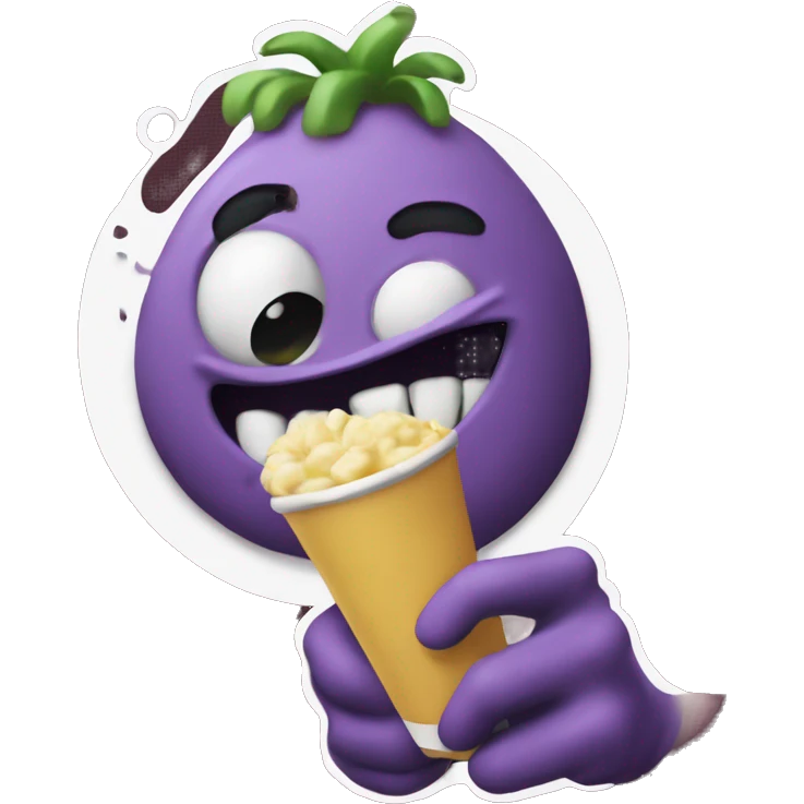 Grimace eating a grim shake ￼ emoji