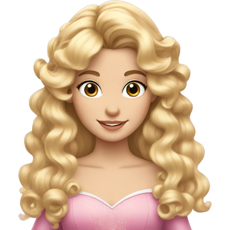 Princess Aurora blonde ringlets and bangs  emoji