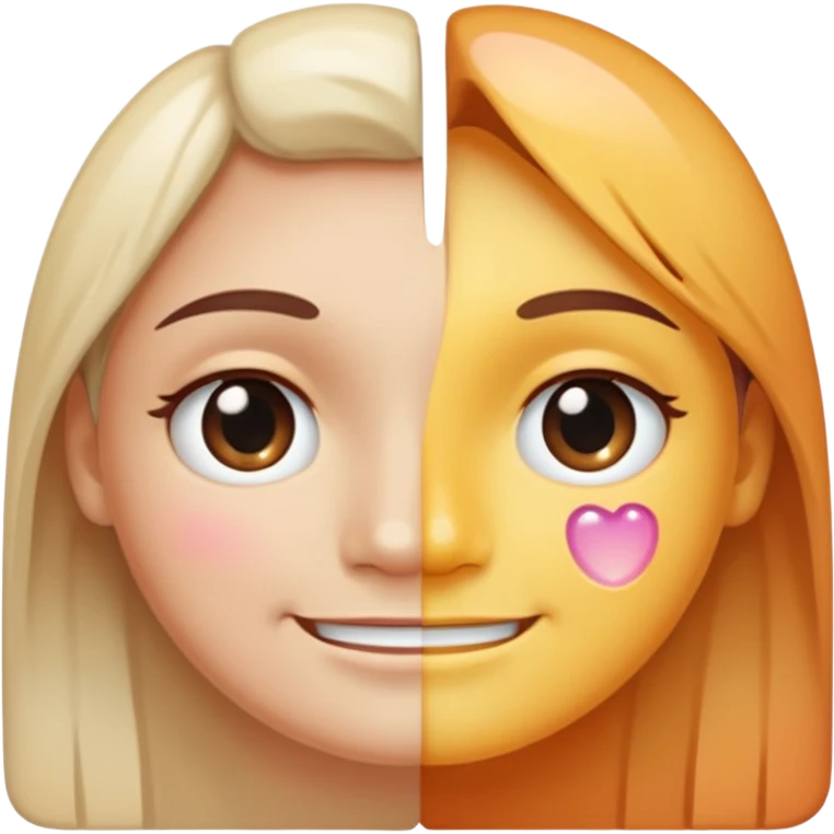 A face split diagonally: one half smiling, the other half with a tear. Soft gradient colors to show transition between emotions. Slight sparkle accent to suggest depth and nuance. emoji