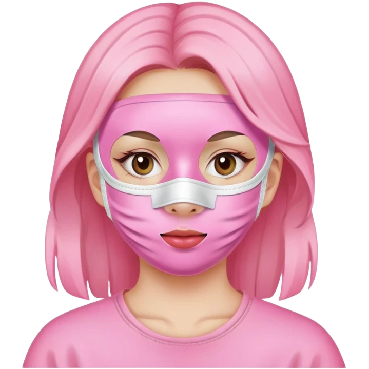 girl with pink face mask emoji