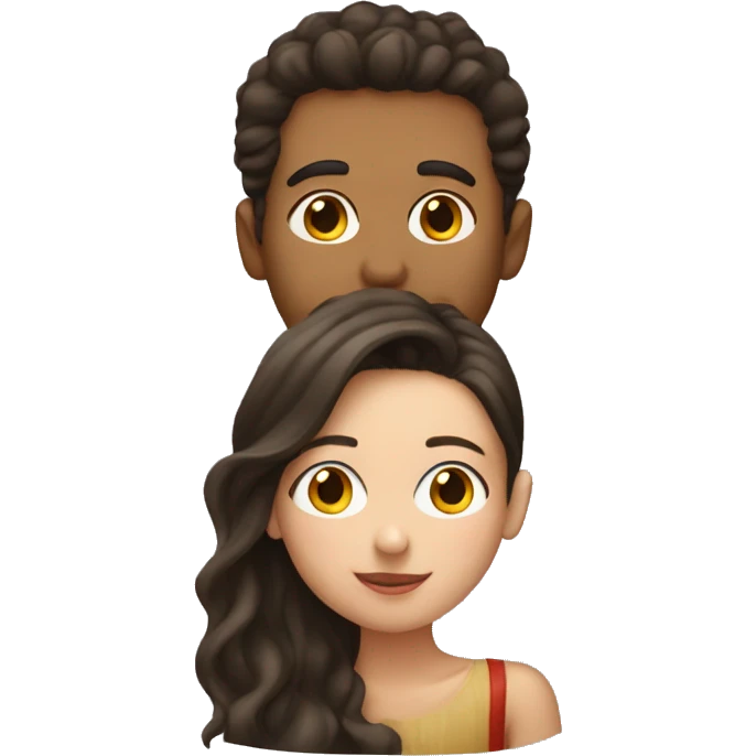 Blind boy kissing brunette emoji