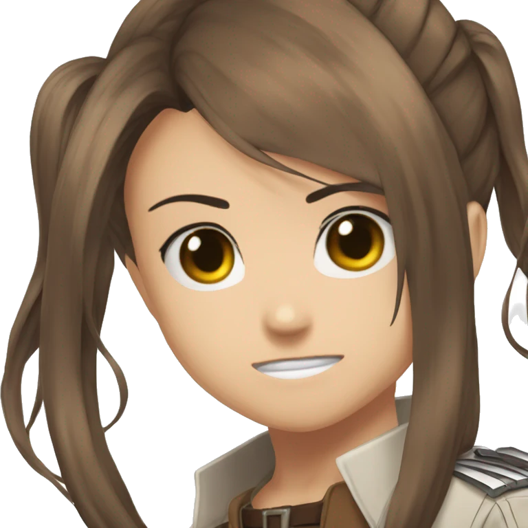 Sasha Braus brown hair hair in a ponytail anime attack on titan emoji