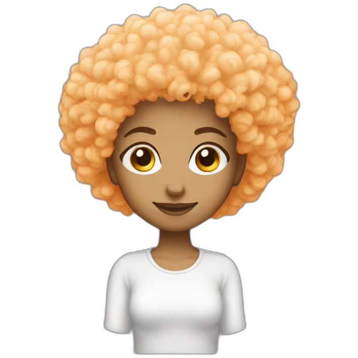 Light skin girl afro orange whit thumb up emoji