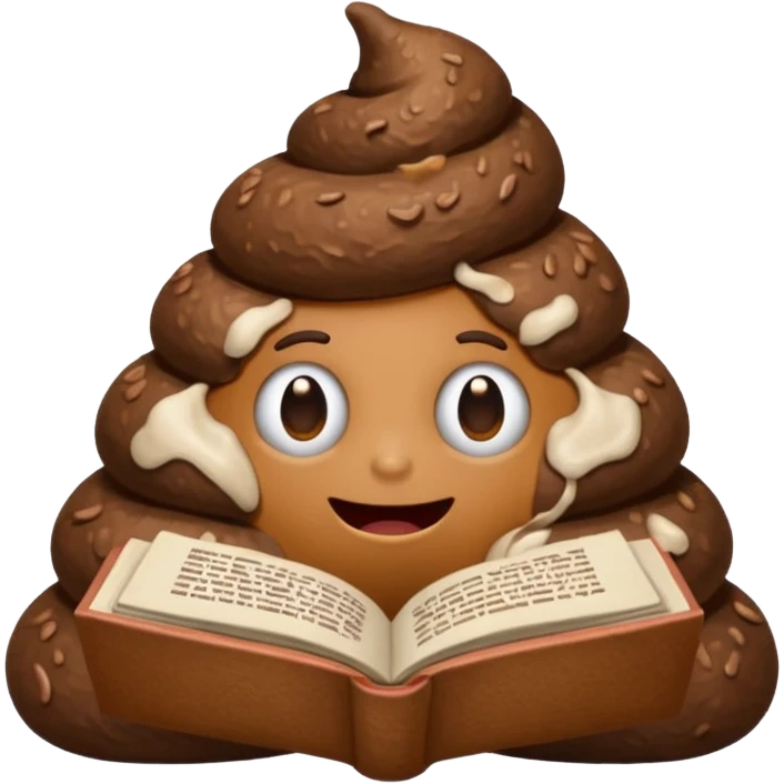 Poop reading a book emoji