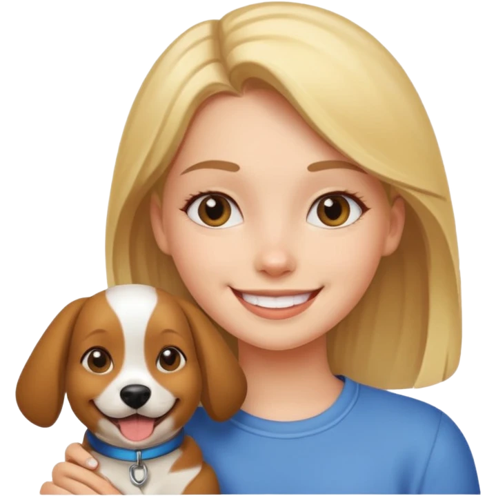 Girl with dog emoji