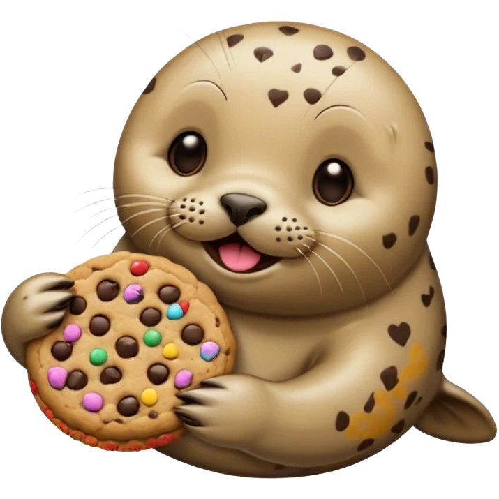 Seal eating a cookie emoji