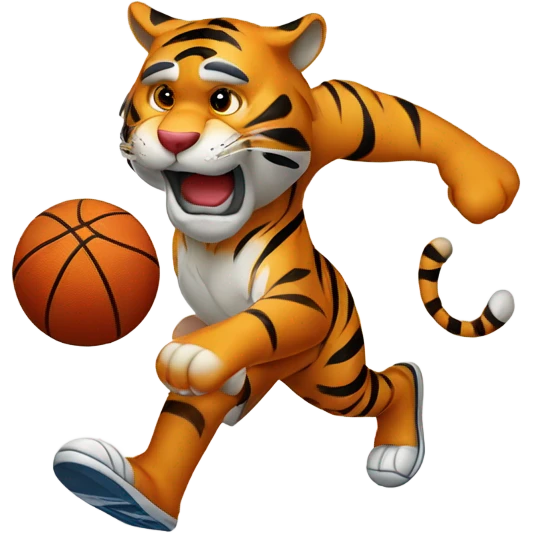 Tiger playing basketball emoji