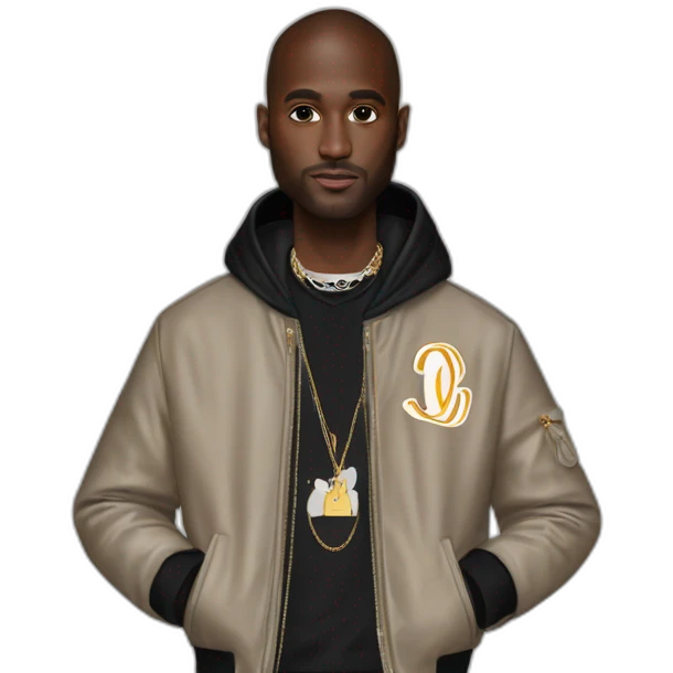 Virgil Abloh with louis Vuitton jacket emoji