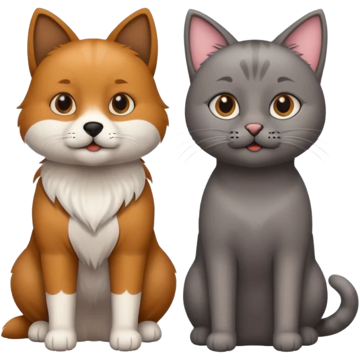 кошка и собака emoji