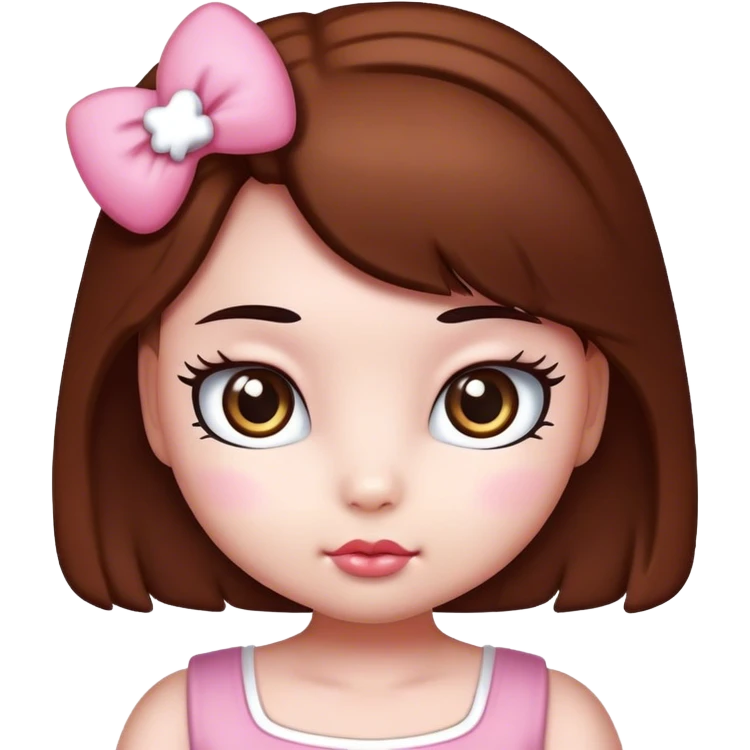 hello kitt girl with big brown eay emoji