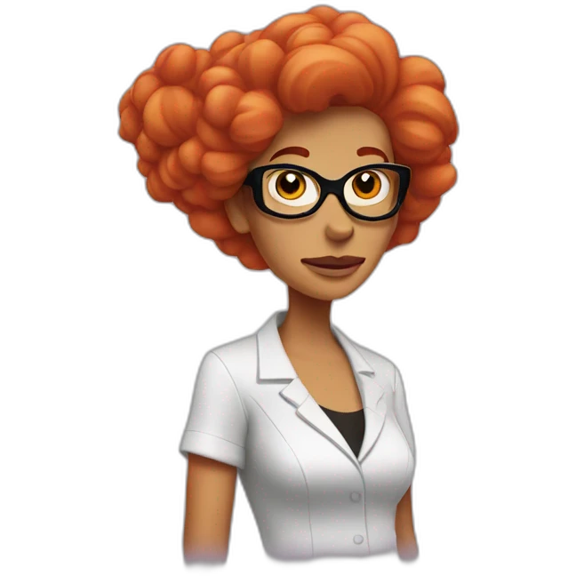 Dexter from Dexter's laboratory as a woman with read hair emoji