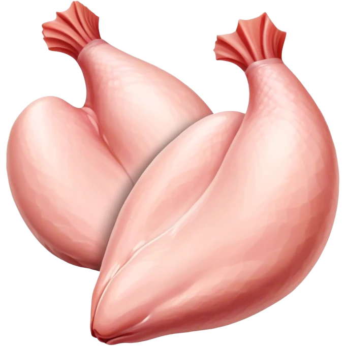 two raw chicken breasts emoji
